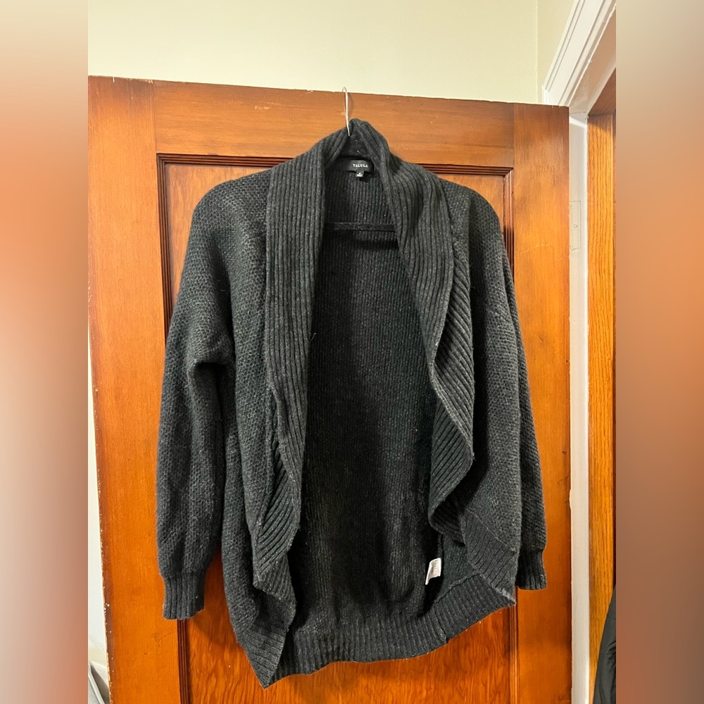 Aritzia Talula Dark Grey Wool Blend Open Front Cardigan VGUC